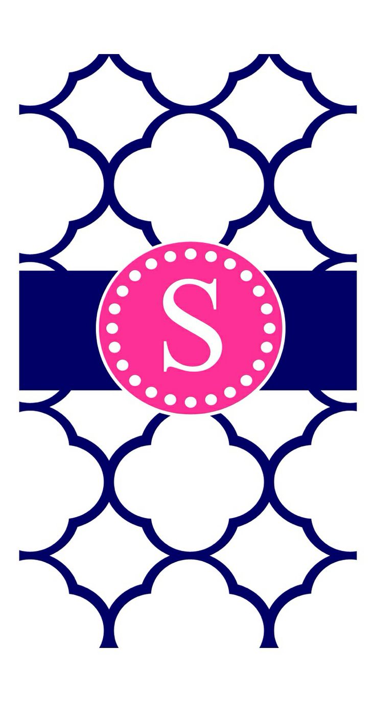 Navy Blue And Pink S Monogram Cute Phone Wallpaper