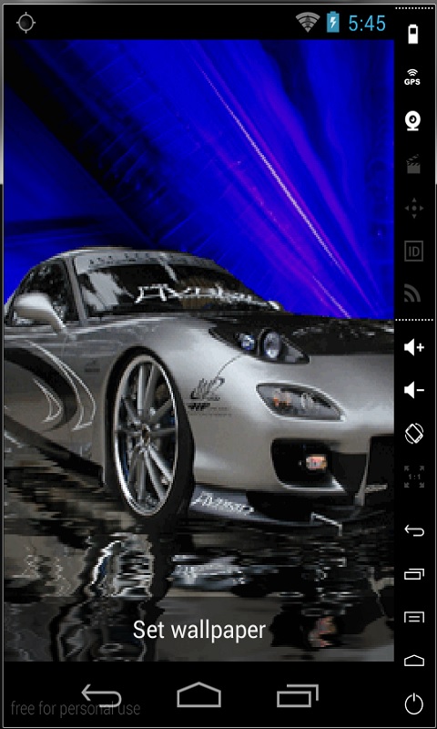 Download Stylish Turbo Car Live Wallpaper for your Android phone 480x800
