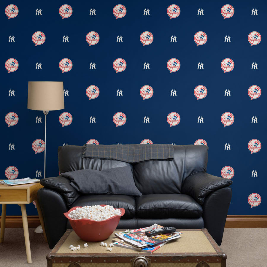 New York Yankees Logo Pattern Blue Officially Licensed