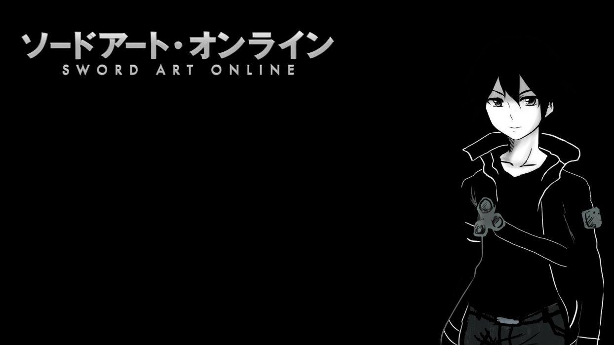Video games anime anime boys black background Sword Art Online
