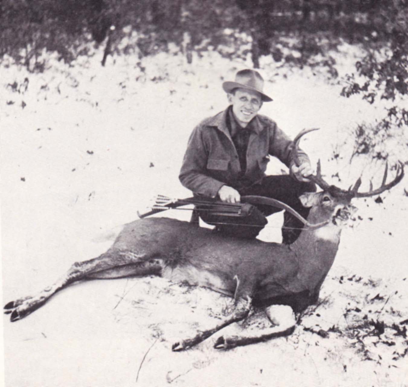 Fred Bear With A Michigan Whitetail Some Tips He Gives For This Kind