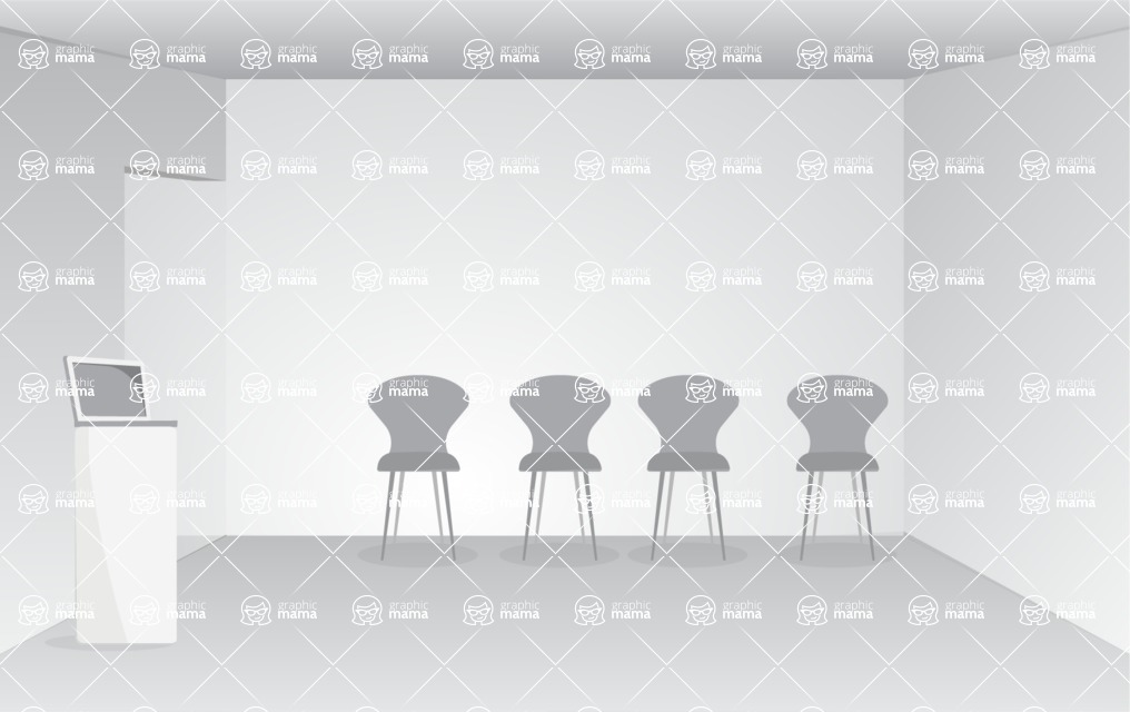 Monochrome Conference Room Vector Background