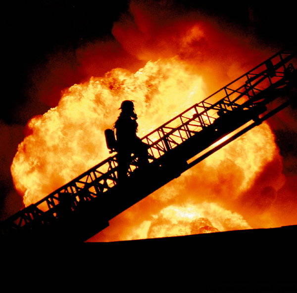 Iaff Award Winning Picture From A Roofing Pany Fire Last January