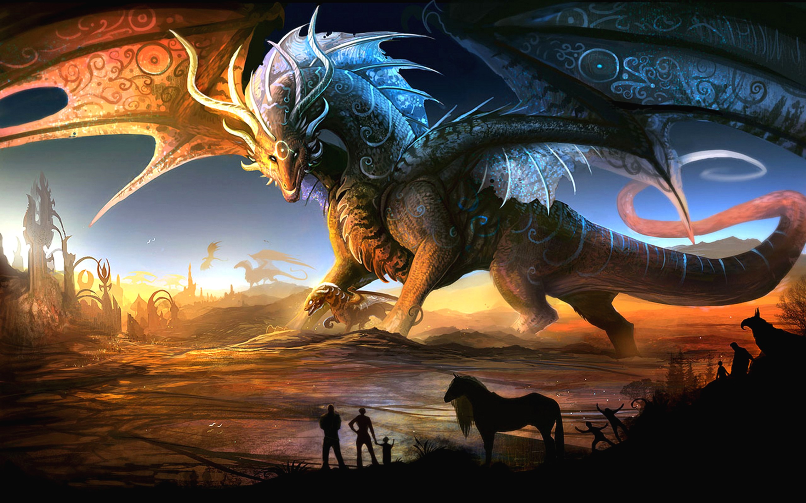 Dragons Fantasy Wallpaper 2560x1600 Dragons Fantasy Art
