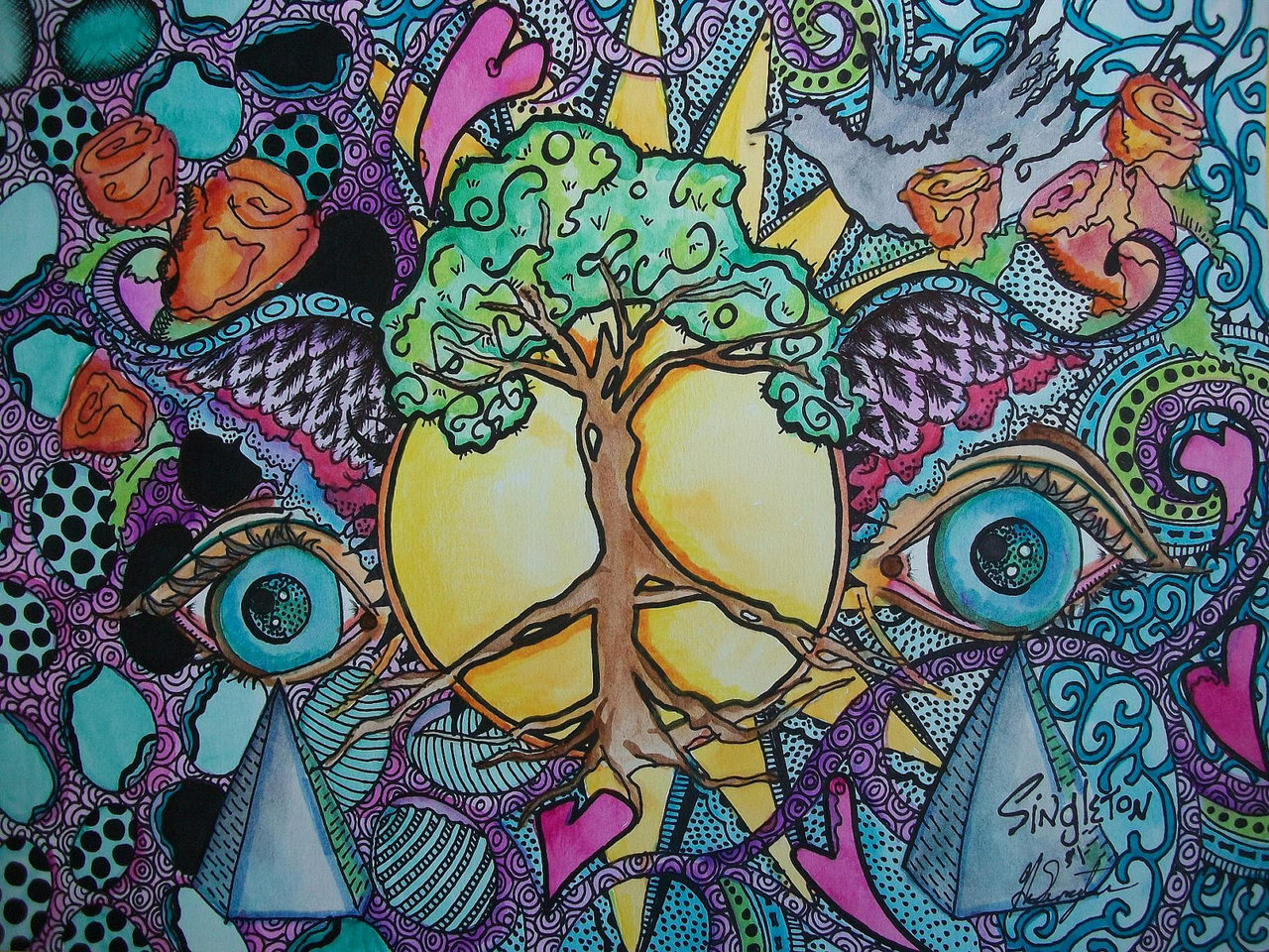 Wallpaper For Trippy Hippie Background