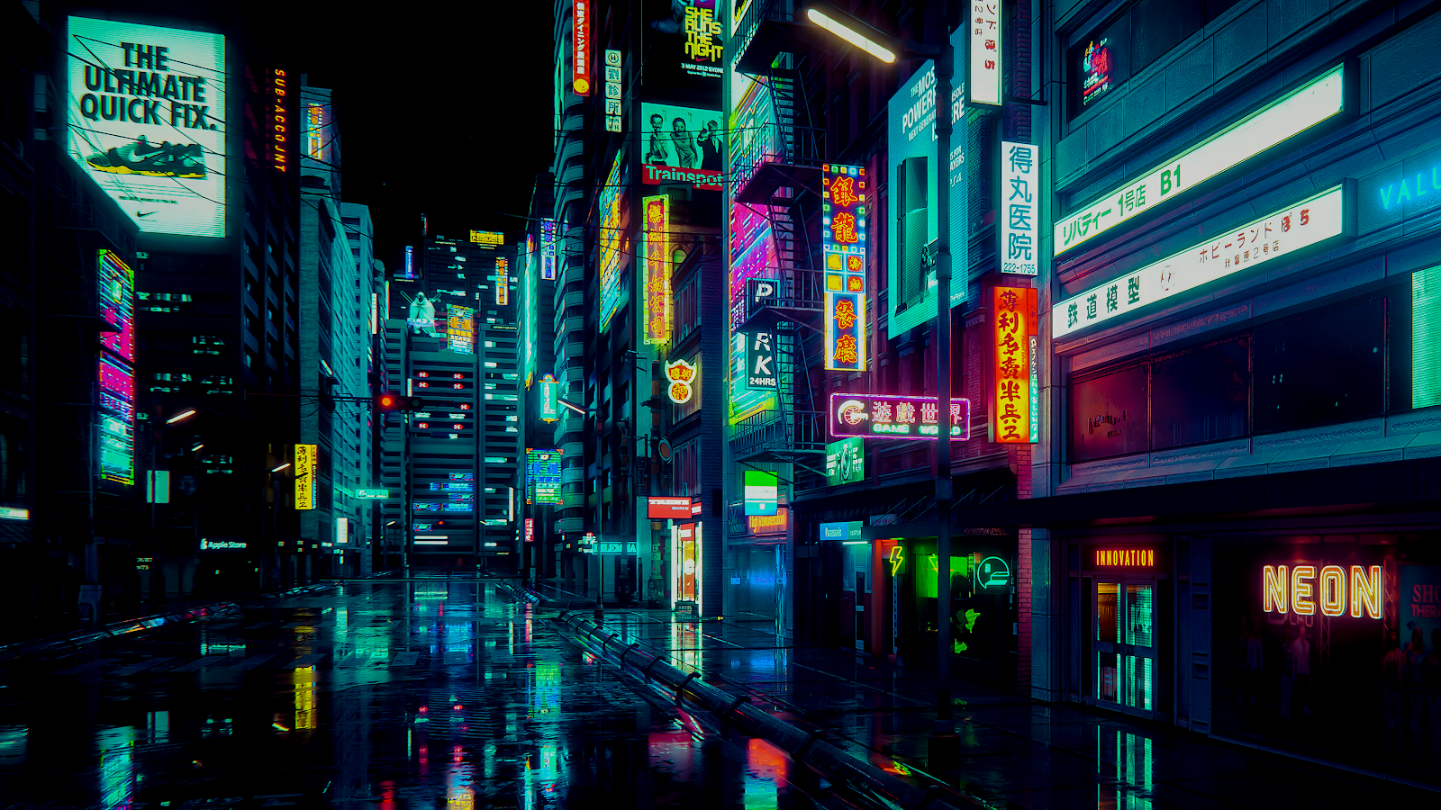 Night City Street Wallpaper