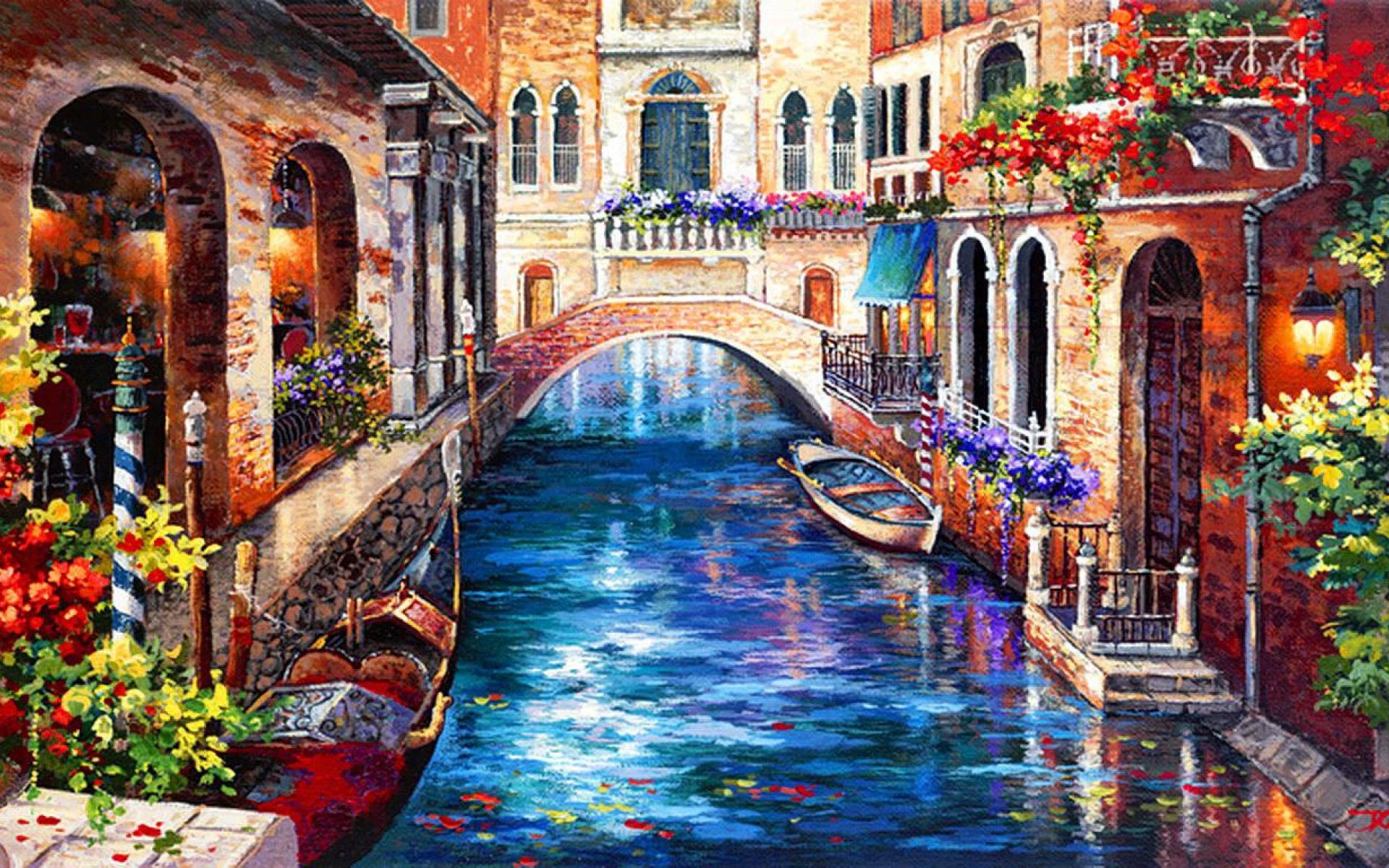 Venice Paintings HD Wallpaper Background Image