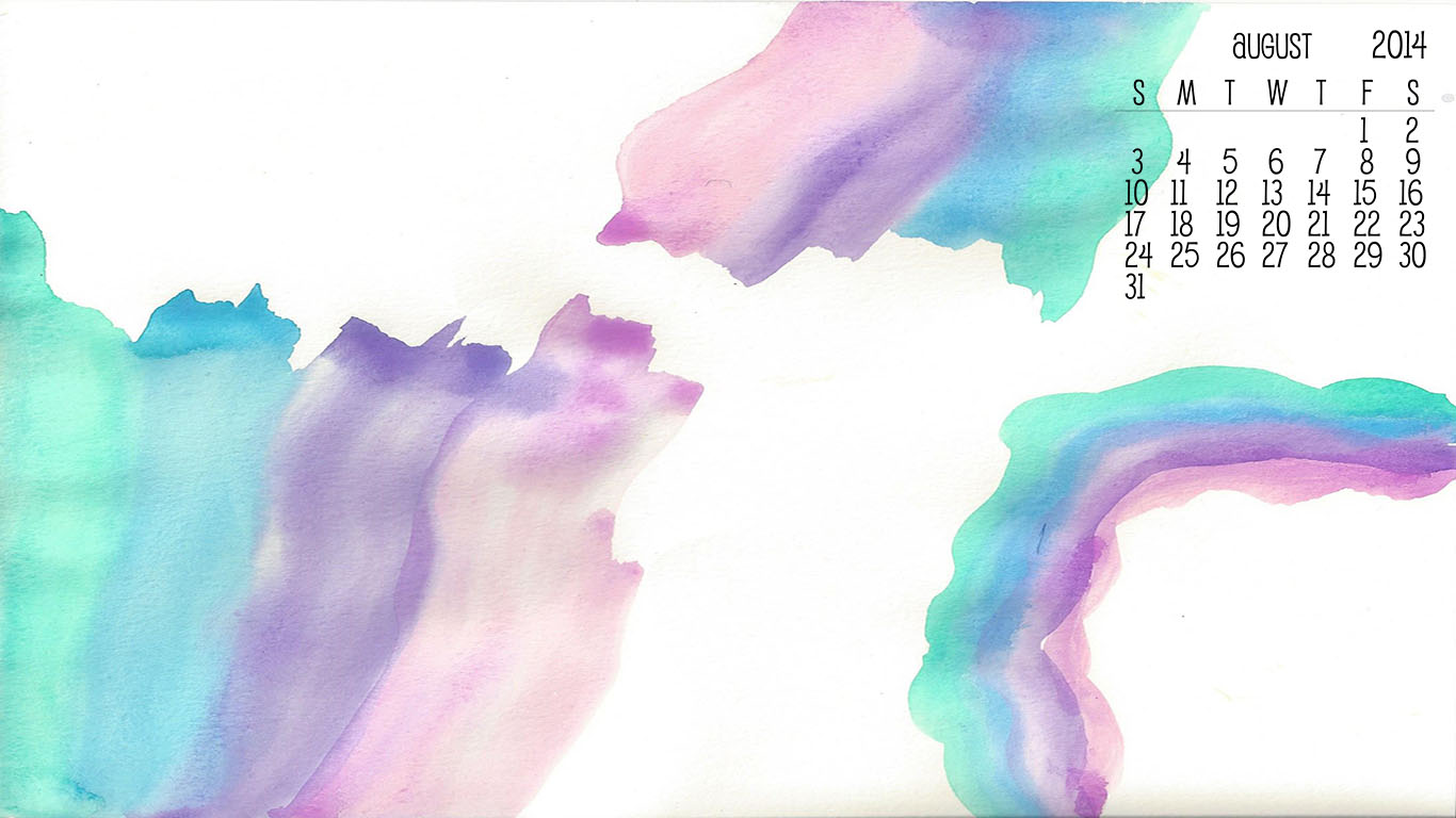 August Watercolor Desktop Wallpaper Bumblebree