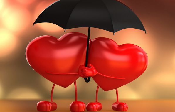 Love heart 3d umbrella heart love umbrella love wallpapers 596x380