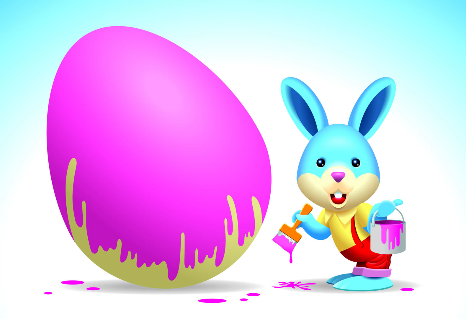 Easter Easter Bunny Painting An Egg Purple