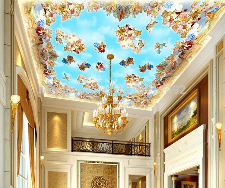 Large 3d Ceiling Wallpaper Murals Night Qiangbu Cosmic