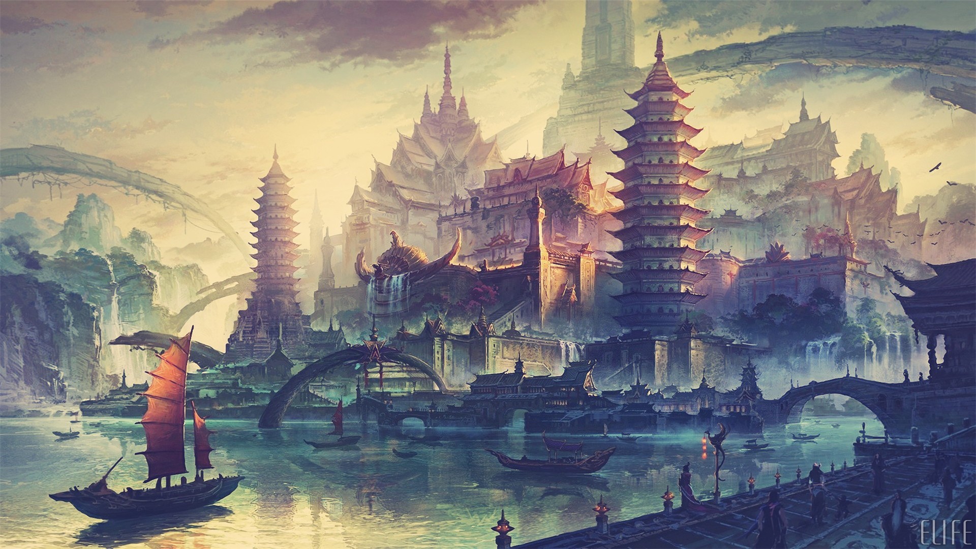 Asian Fantasy World Cool Wallpaper And Desktop