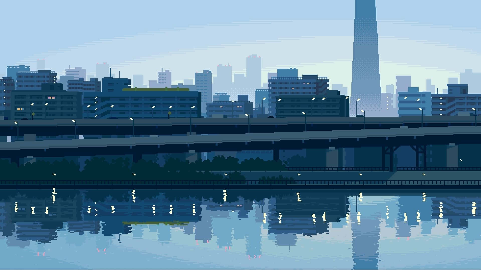 Pixel Art City Wallpaper