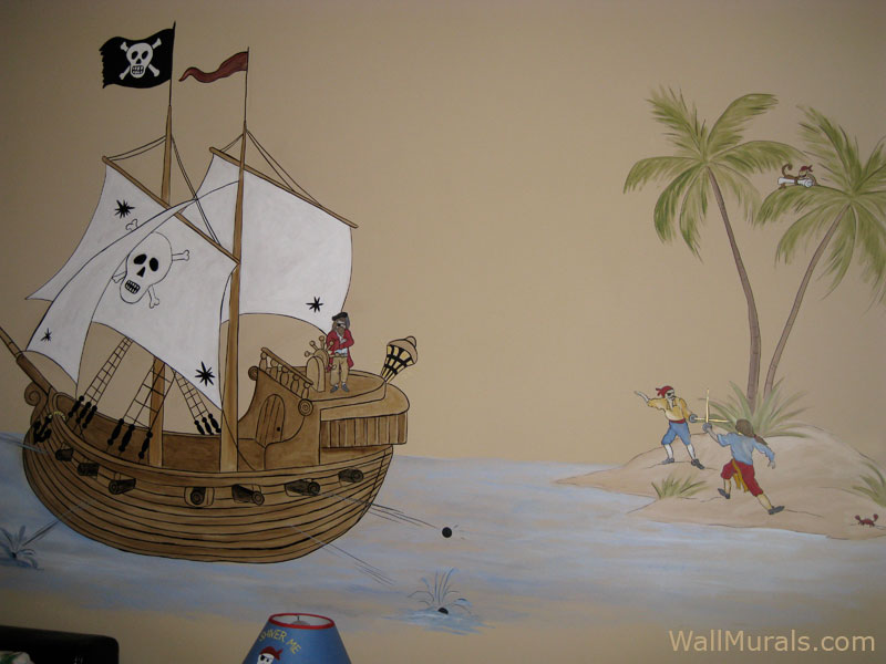 Pirate Ship Wallpaper Mural Pirate theme wall murals by