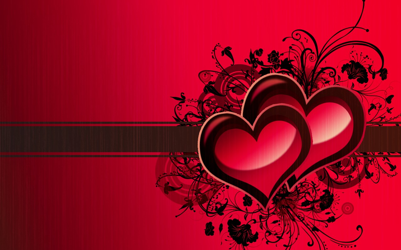 Love Heart Wallpaper Red Background HD