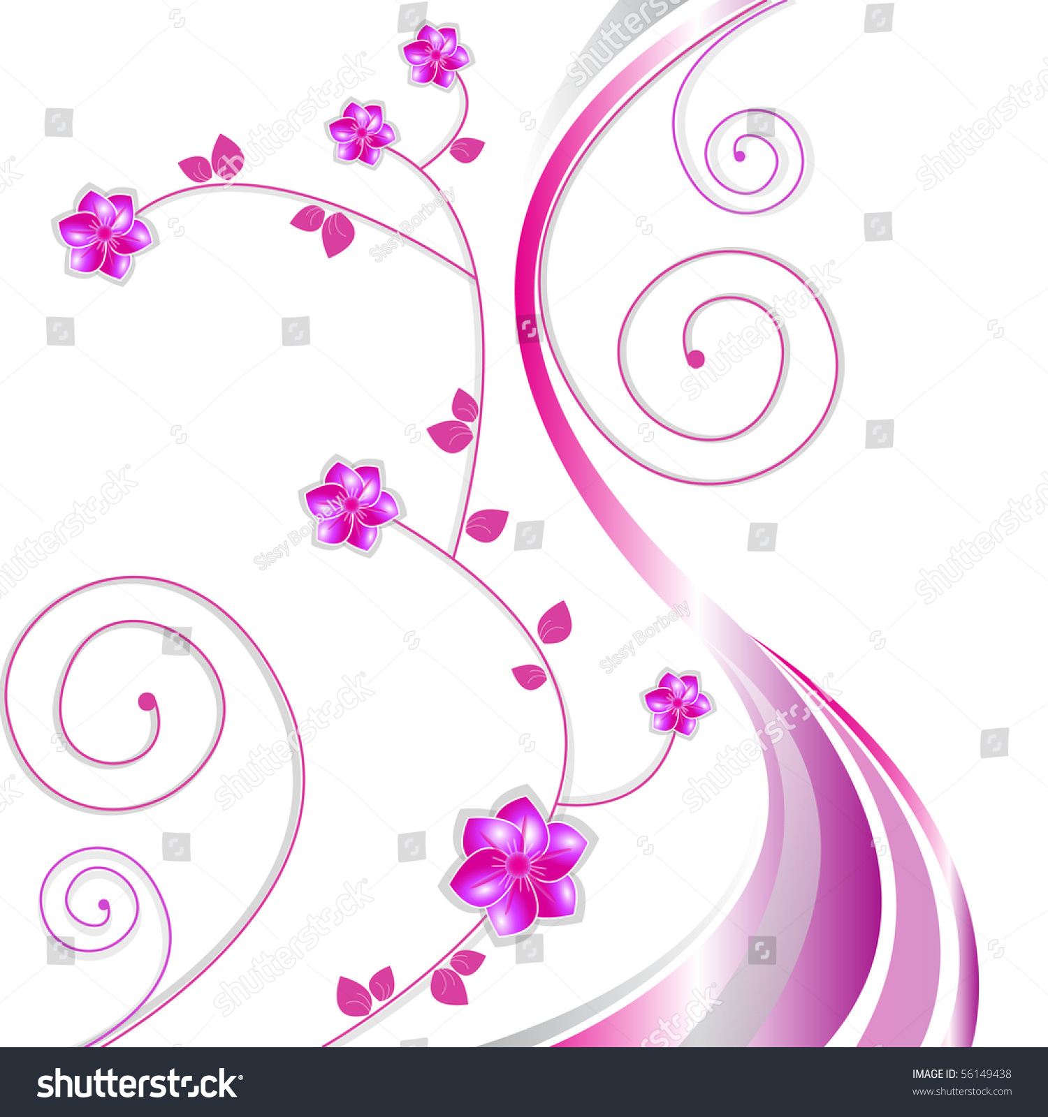 Abstract Floral Vector Background Stock Royalty