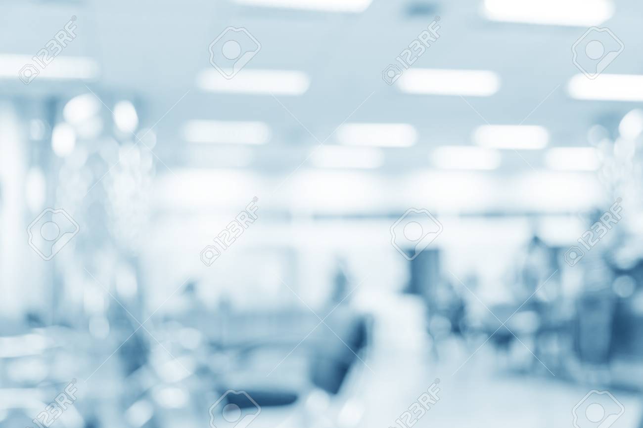 Blurred Interior Of Hospital Or Clinical With People Abstract