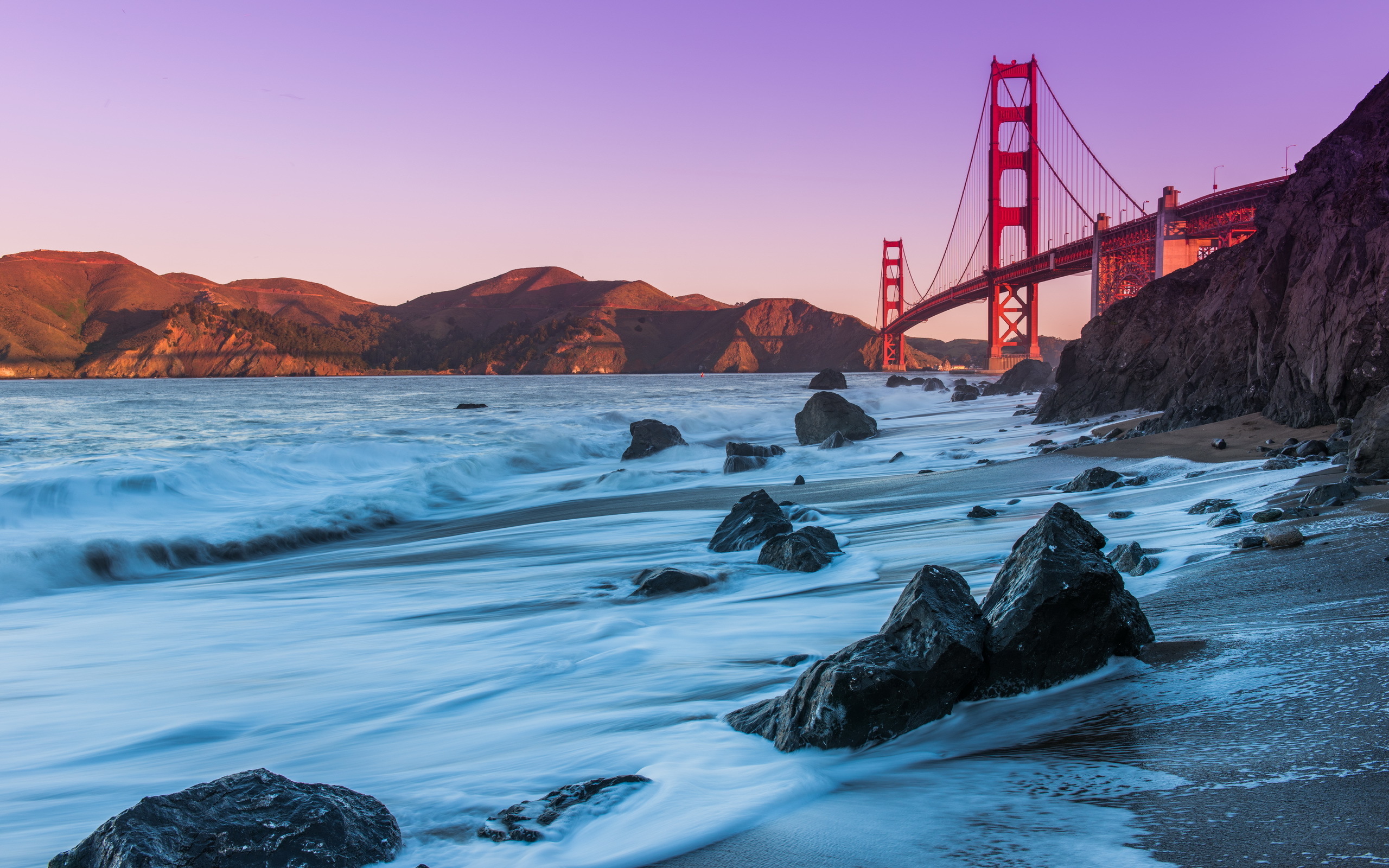 Golden Gate Bridge San Francisco Ocean Night HD Wallpaper