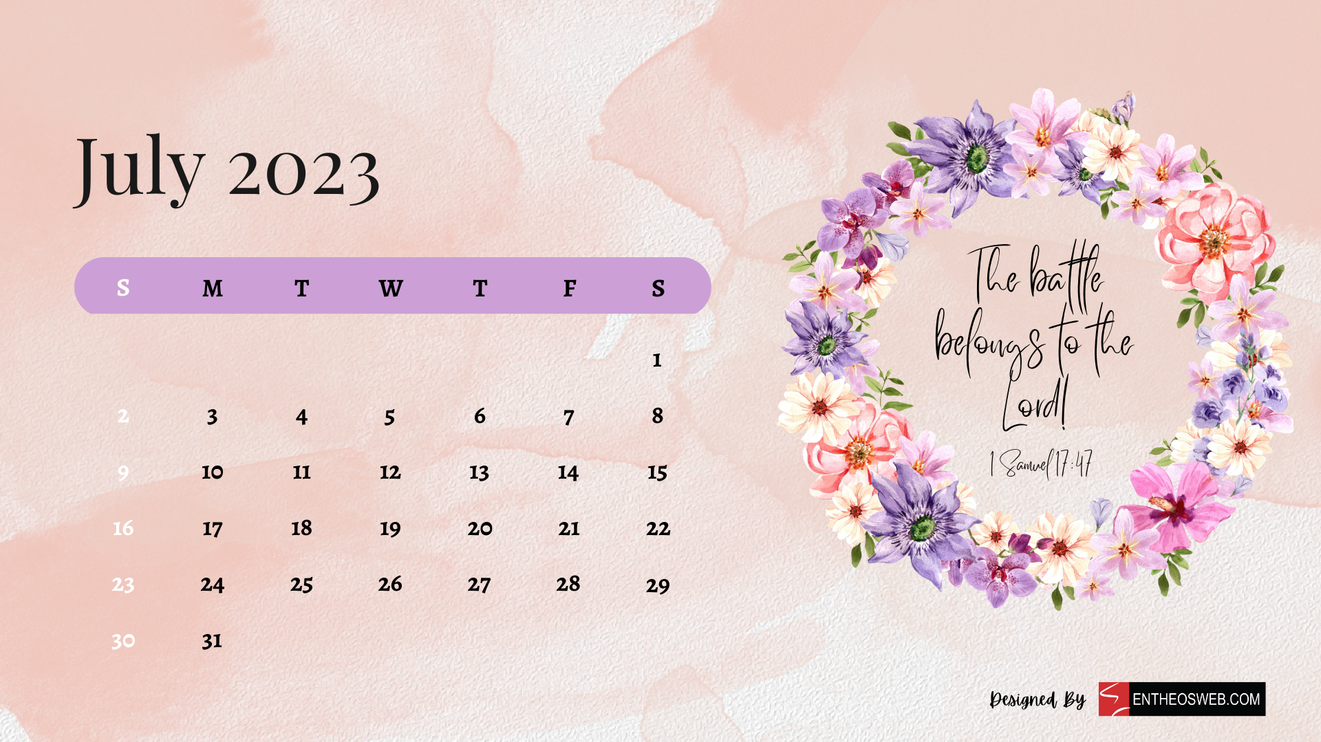 Christian Floral Calendar Desktop Wallpaper Entheosweb