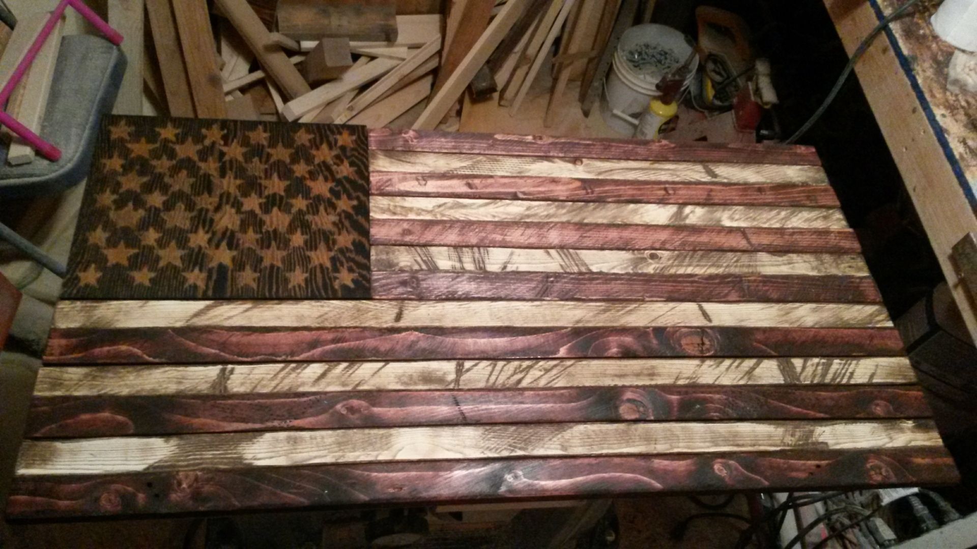 Buy A Handmade Rustic Distressed Wood American Flag Made To Order