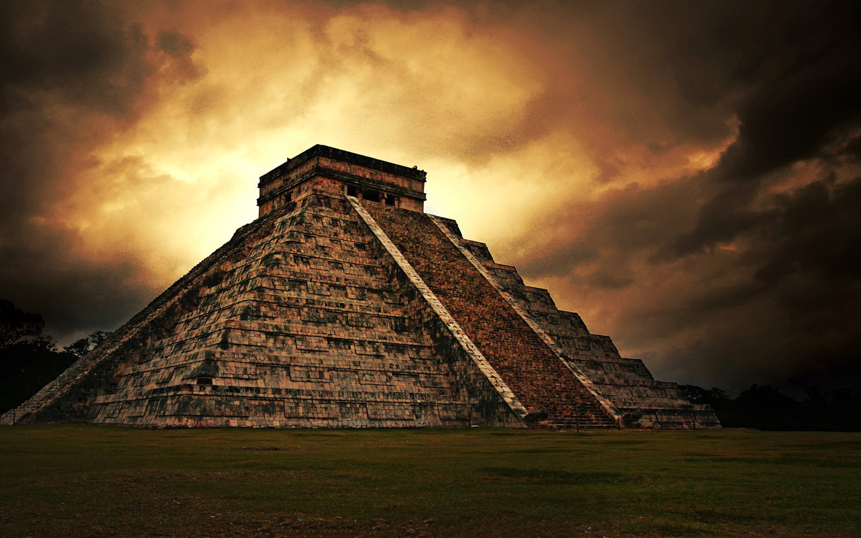 Wallpaper Mayan Pyramid Landscapes