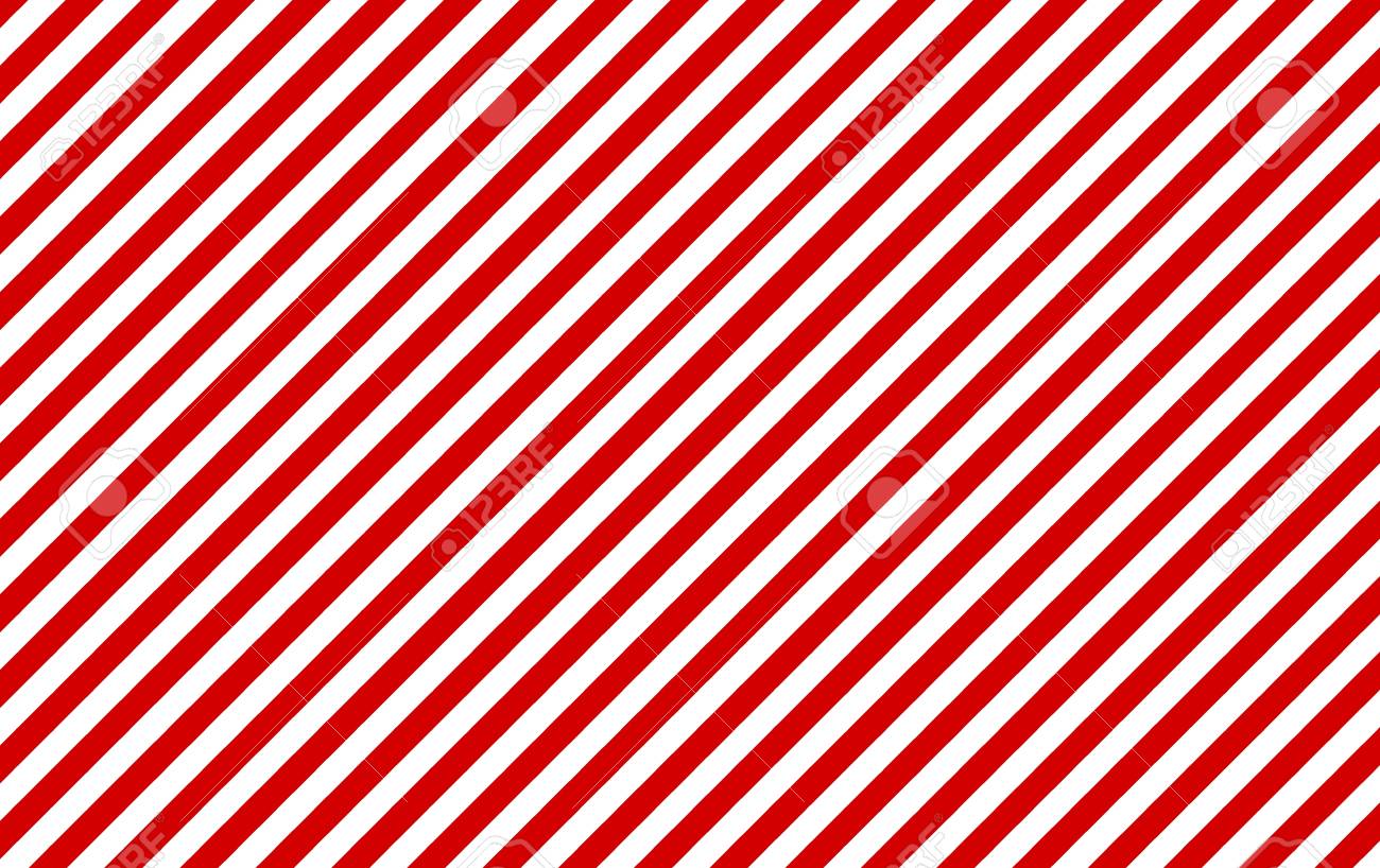 Classic Background Red And White Diagonal Stripes Stock Photo