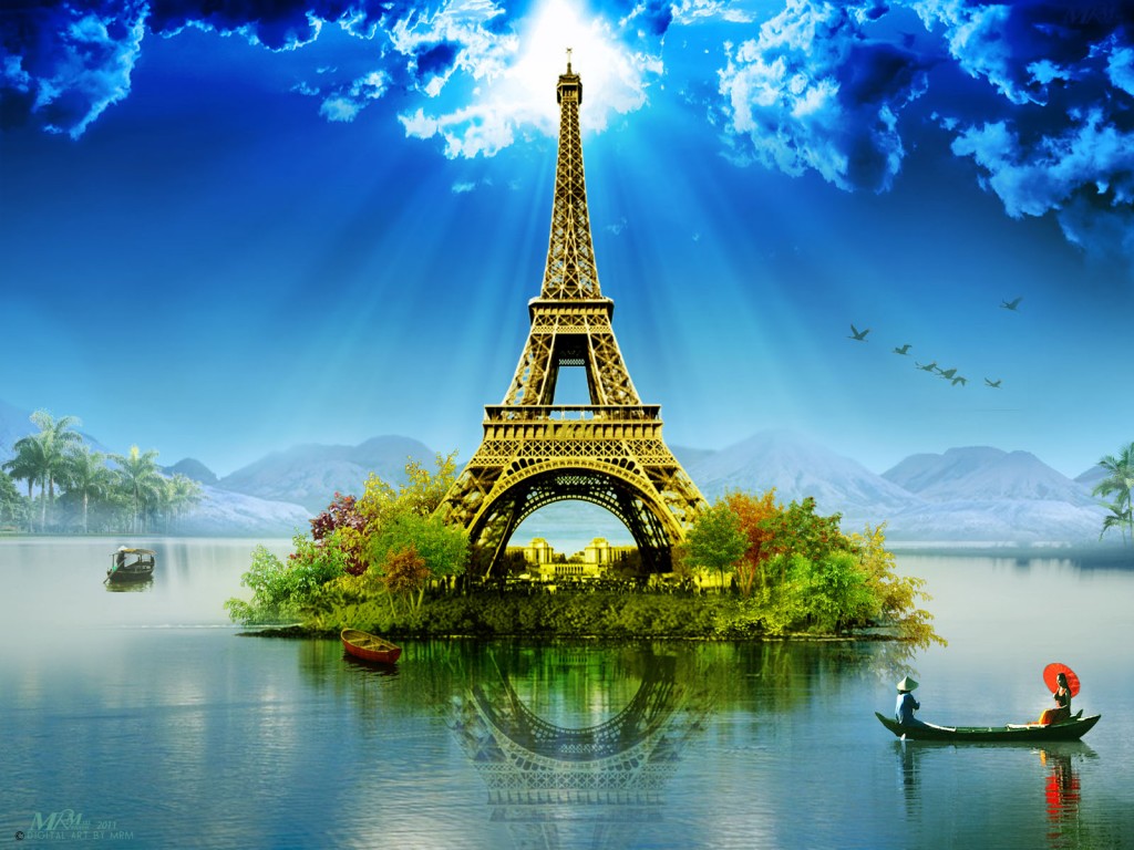 Eiffel Tower Wallpaper Cartoon Places Travel