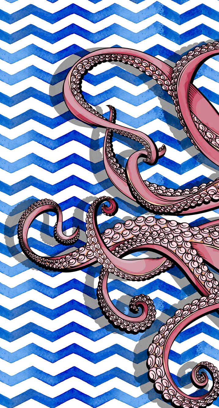 Octopus Design Background Graphics Prints