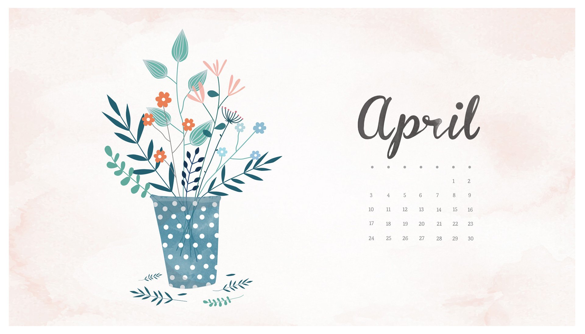 Wallpaper with April 2018 Calendar for PC iPad and SmartPhone
