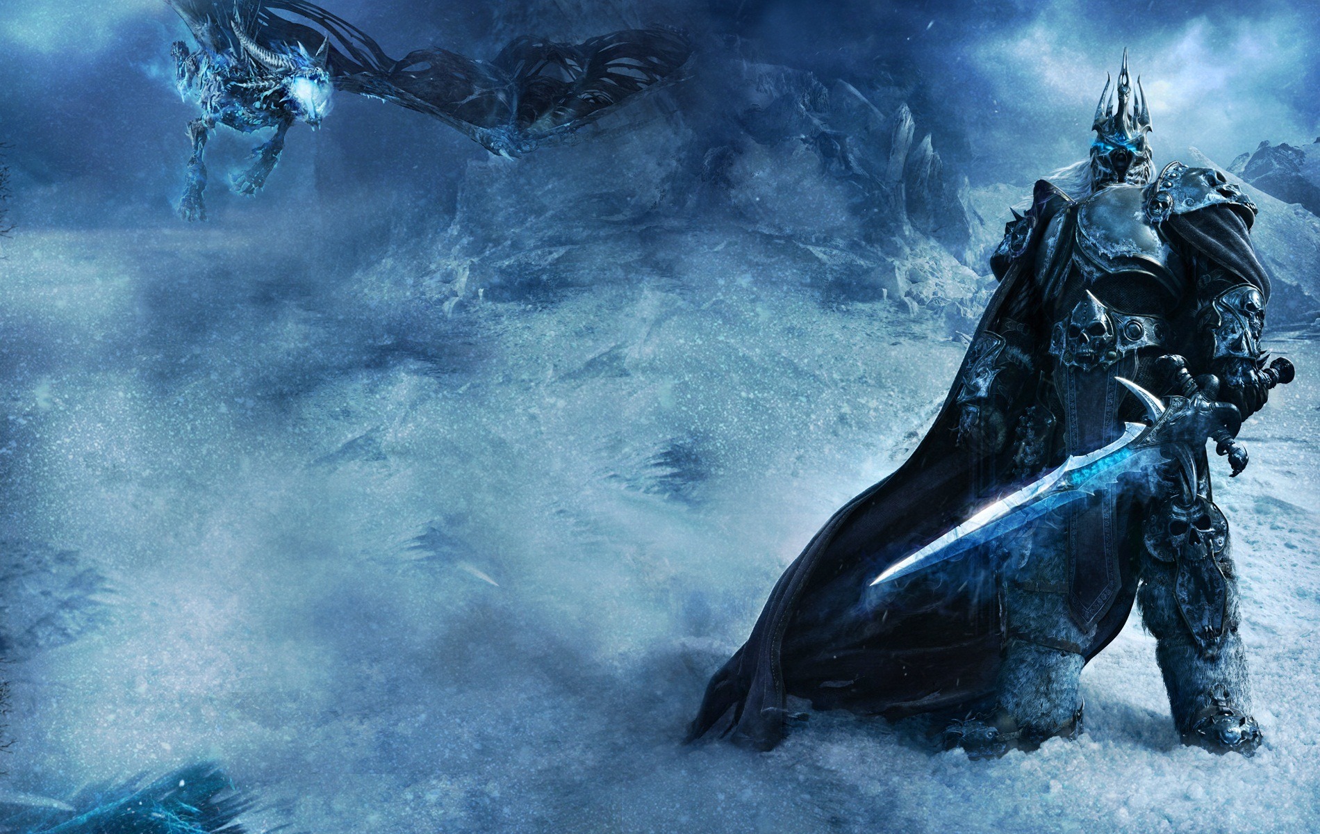 World Of Warcraft Snow Storm Lich King Game Wallpaper Pixel