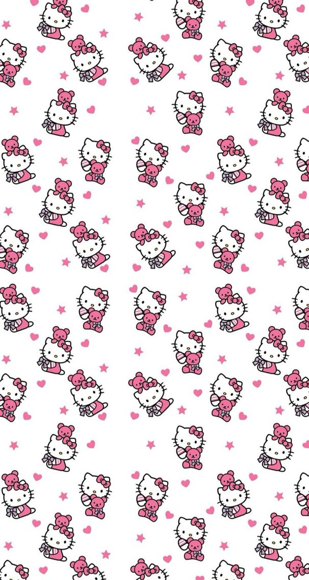 Hellokitty Hello Kitty Pink White Wallpaper