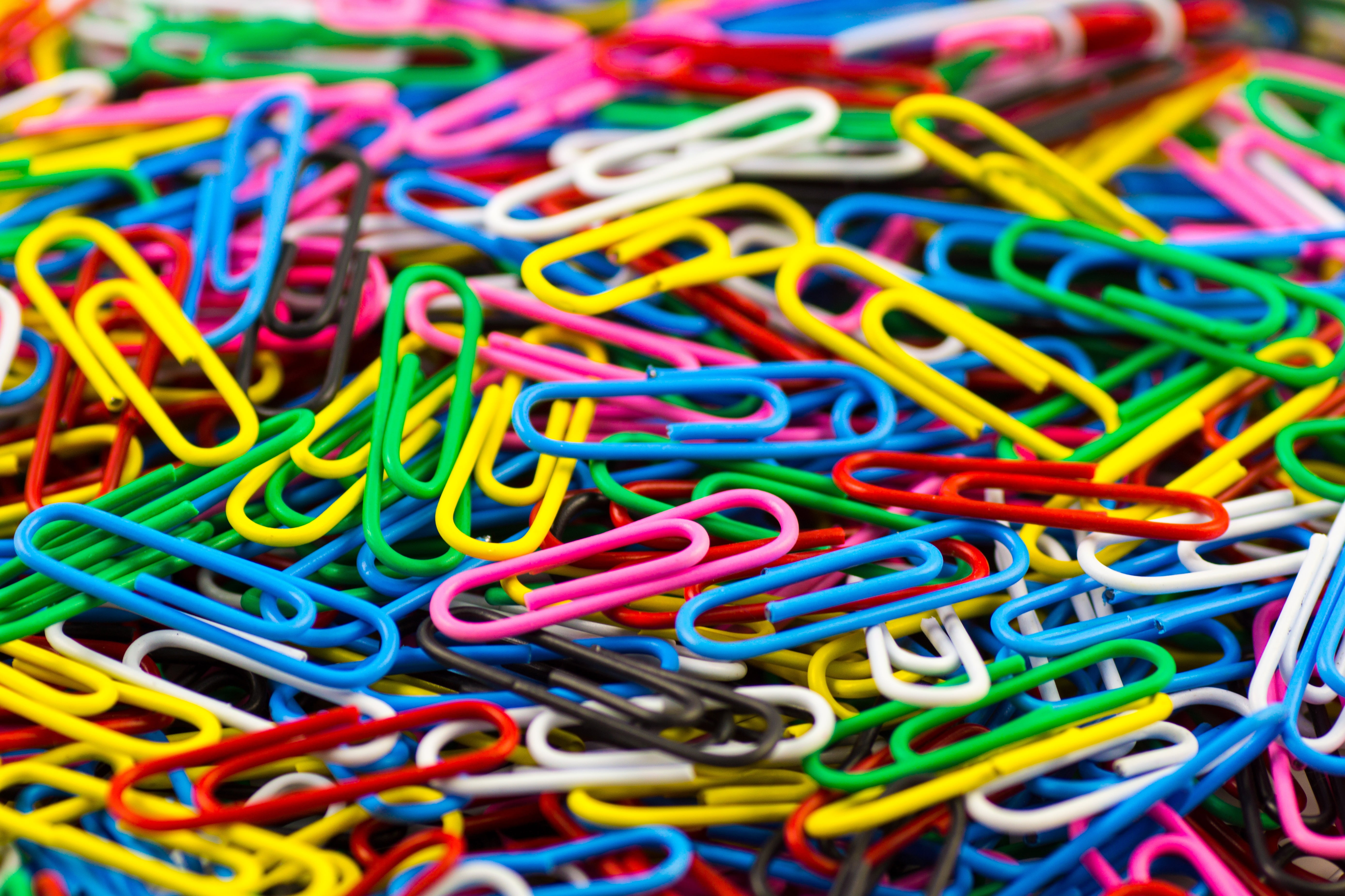 Selective Photograph Of Paper Clips HD Wallpaper