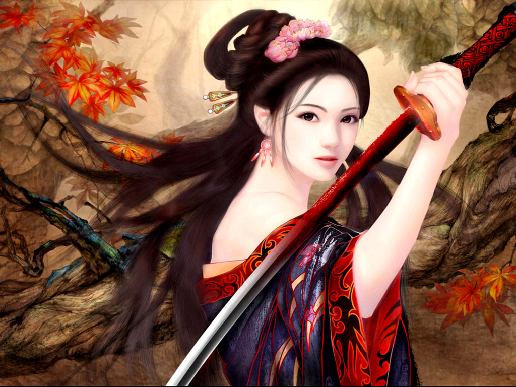 Warrior Girl   Fantasy Wallpaper 23124600 1024x768
