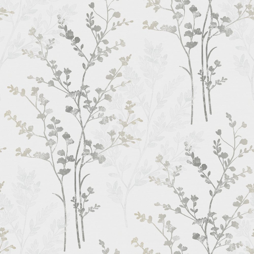Fern Floral Leaf Pattern Textured Designer Vinyl Wallpaper