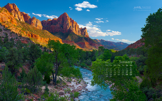 Desktop Wallpaper Calendar January The Watchman Zion