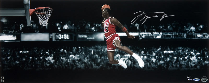  com   Michael Jordan Autographed 1988 Slam Dunk Contest Photo
