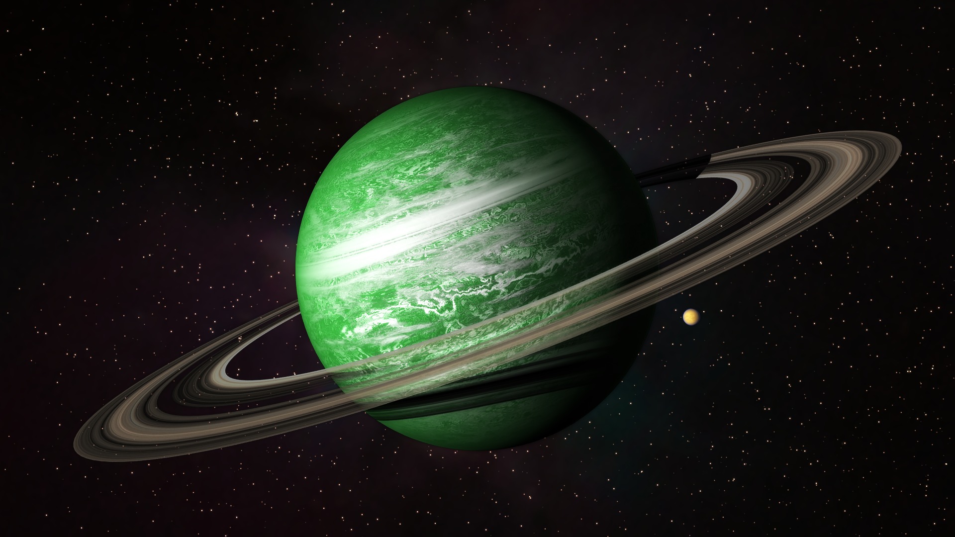 Green Pla In Space HD Wallpaper