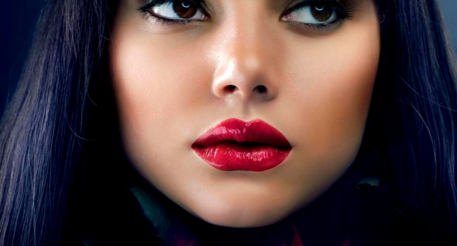 Beautiful Girl Red Lips Wallpaper HD Mega