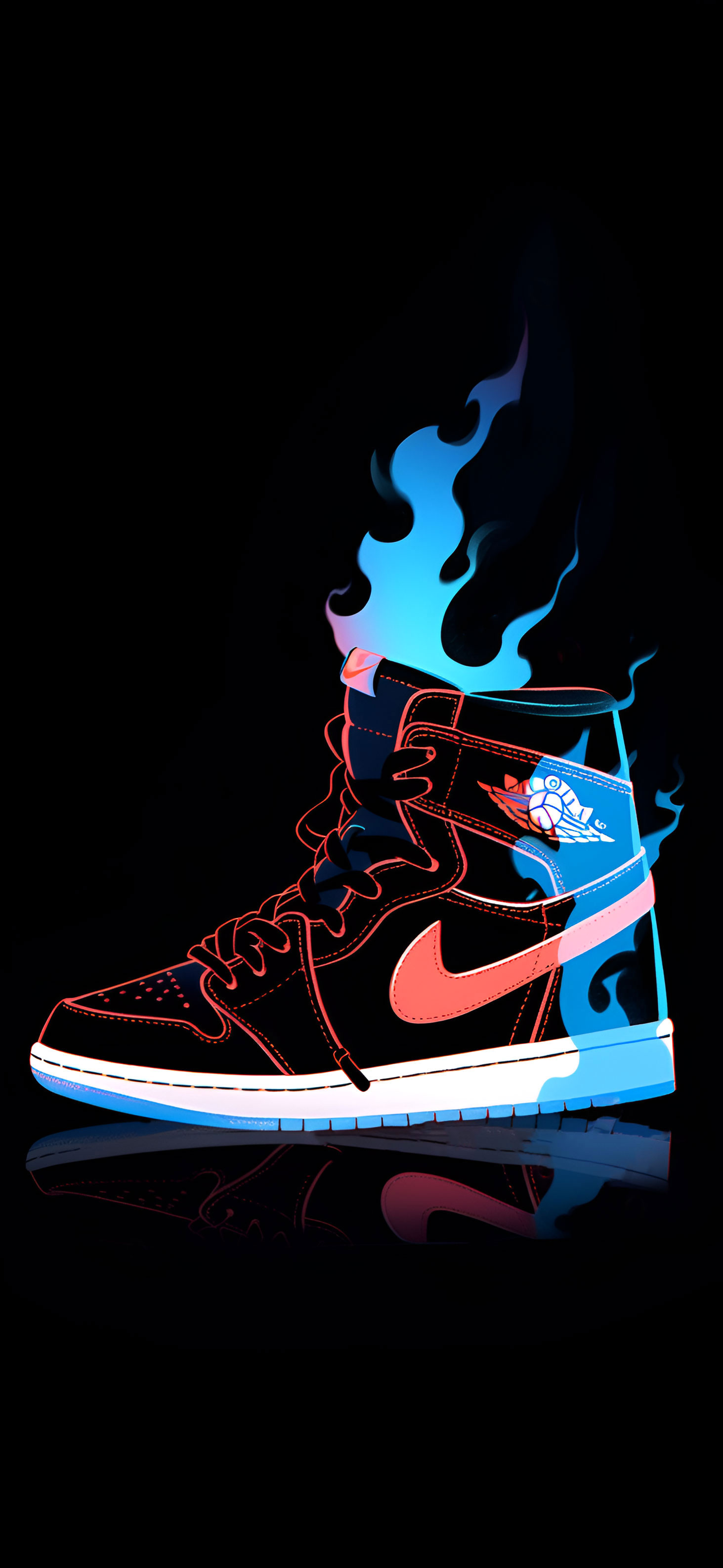 Fiery Nike Air Jordan Cool Wallpaper