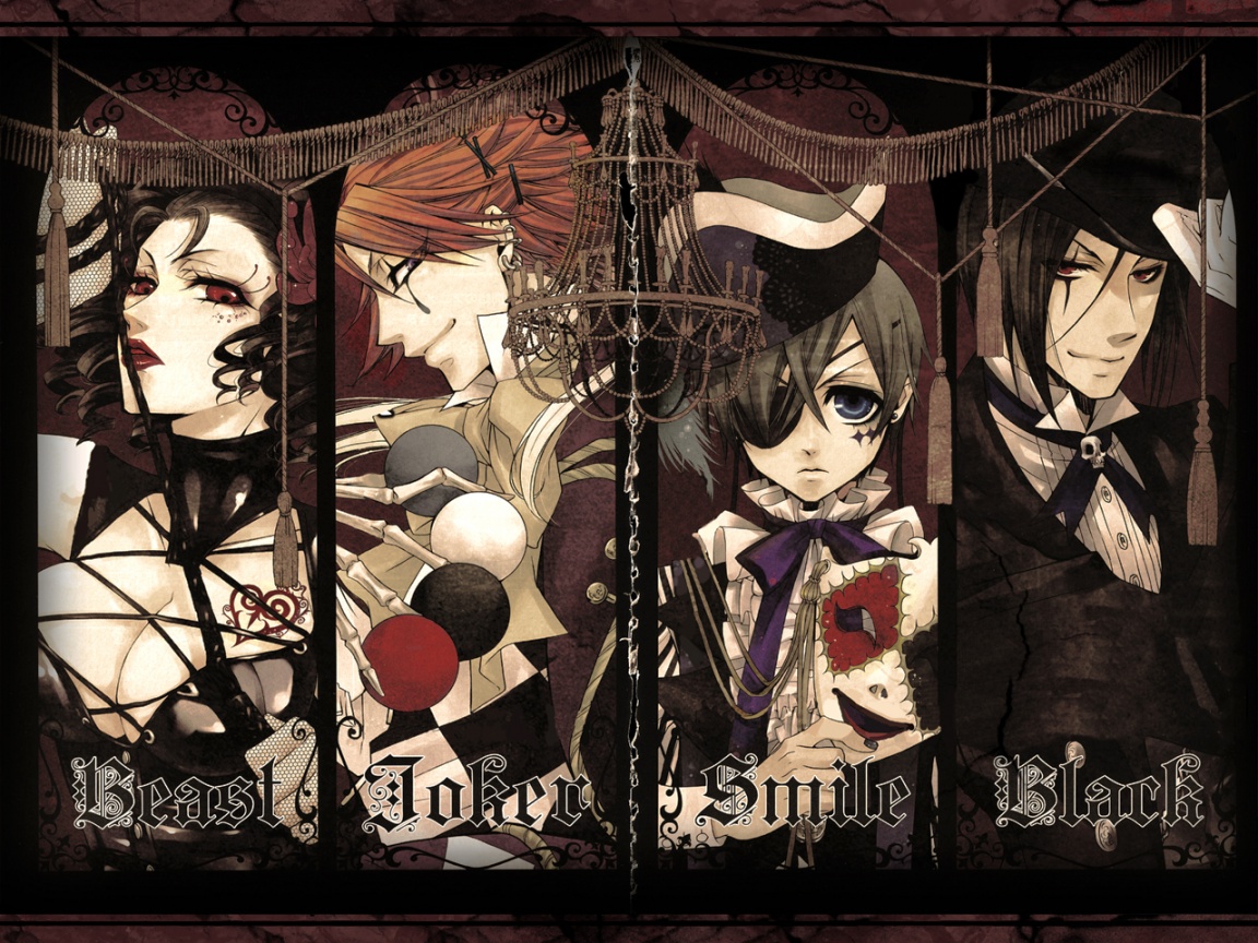 Black Butler Four Characters HD Wallpaper