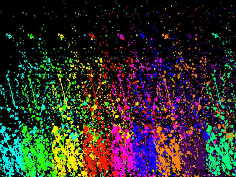 Neon Paint Splatters Rainbow Splatter
