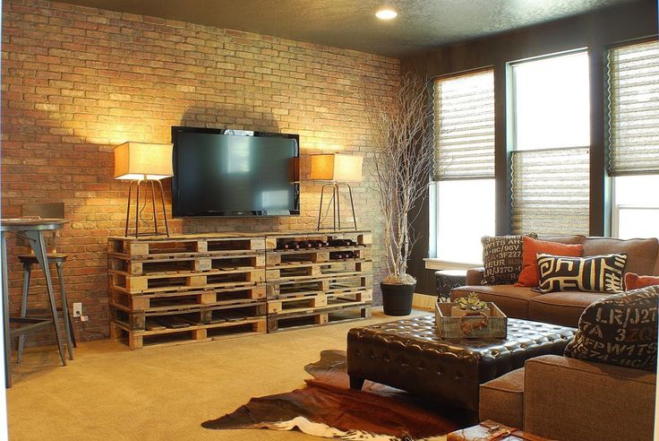 Brick Wallpaper In Living Room Nice Shelving Idea For My Home