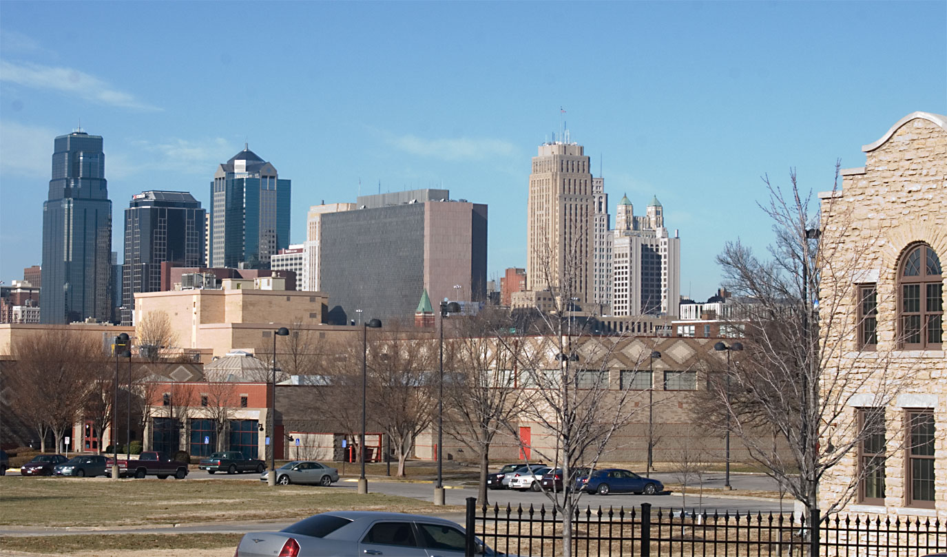 The Kansas City Skyline Seen From 18th And Vine District An