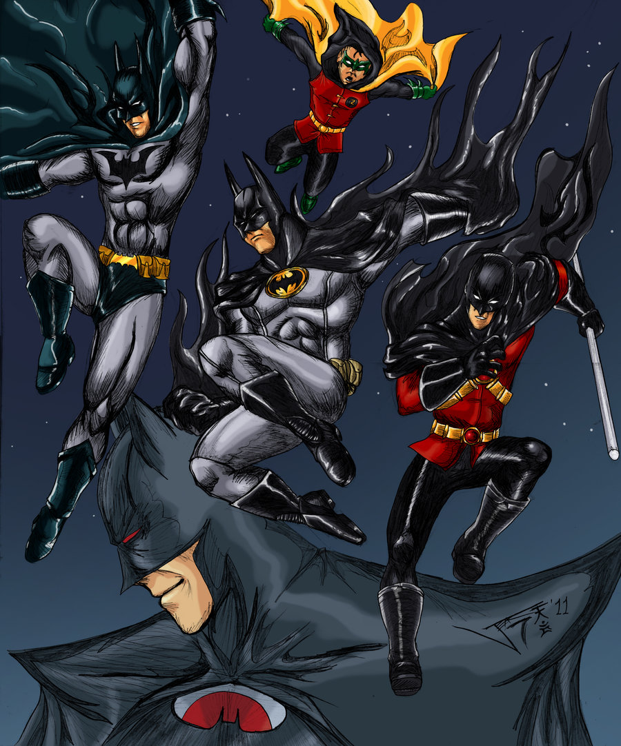 Bat Family Before Flashpoint Colored By Thedarkfire
