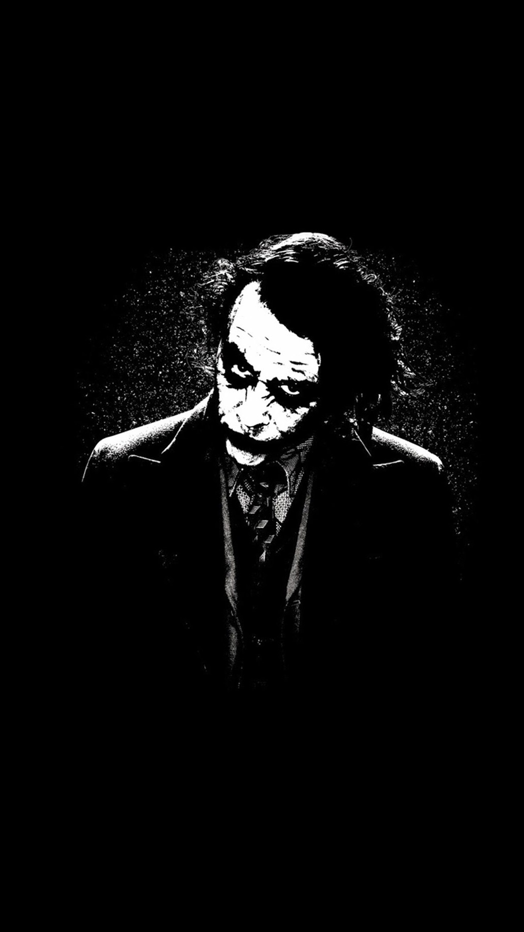 The Joker Batman Black White iPhone Wallpaper