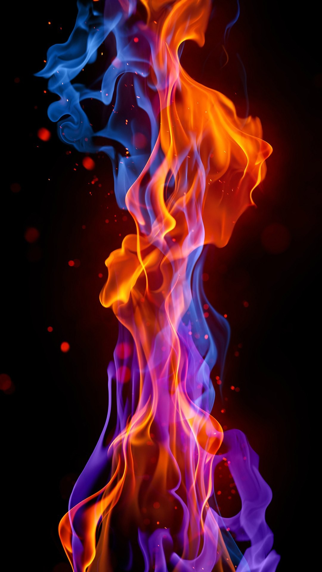 Red And Blue Fire Wallpaper