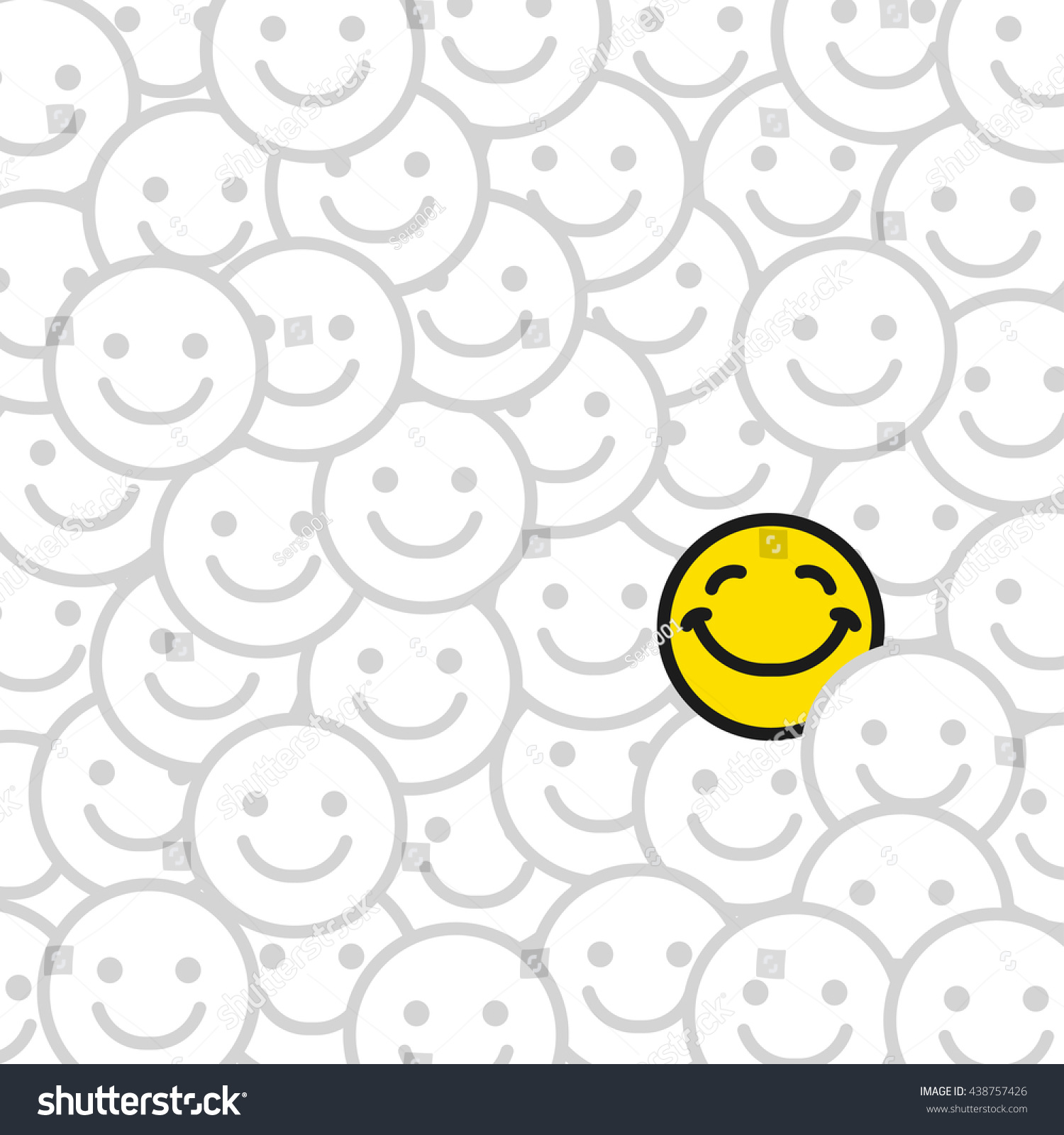 Positive Smile Faces Abstract Background Smiling Stock Vector