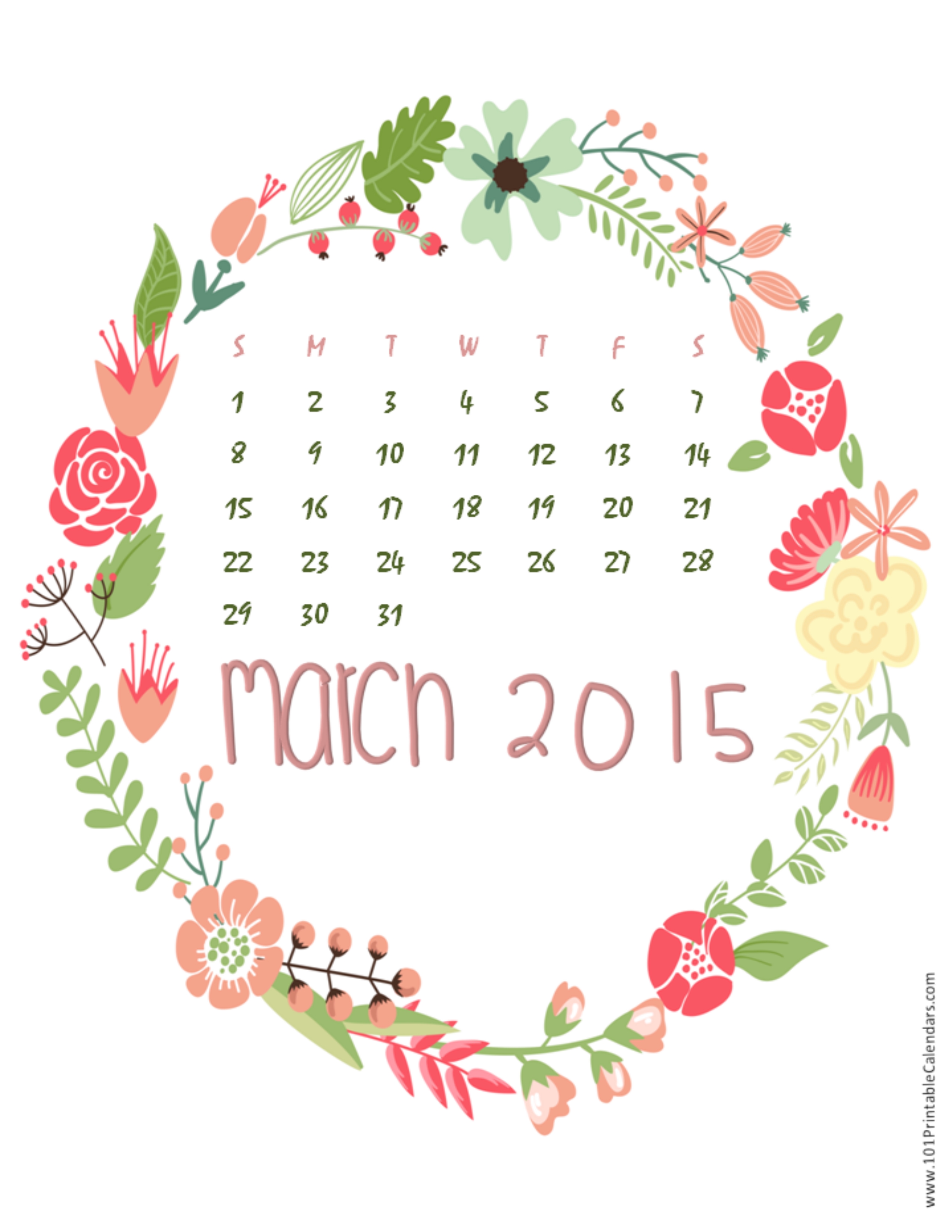 February Printable Calendar April