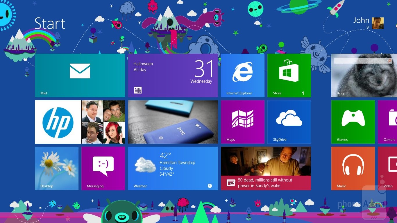 Interface Of The Microsoft Surface Rt Re