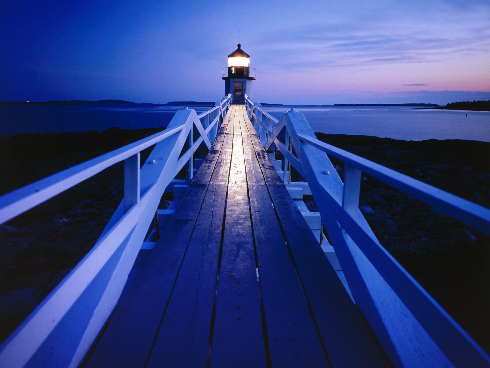 Wallpaper Maine Lighthouse Evening Landscapes